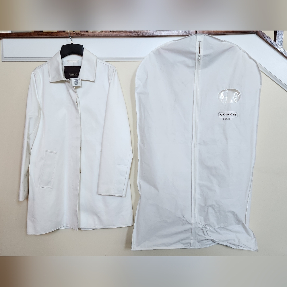 Coach Women's Small New With Tags nwt  Classic White Trench Coat